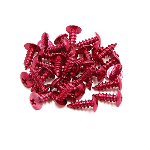 Sourcingmap - Tornillos autorroscantes para motocicleta, color rojo, 30 unidades