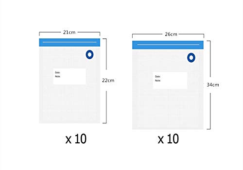 Sous Vide bolsas, 20 bolsas selladas al vacío para alimentos sin BPA, bolsas de almacenamiento de cocina para sellador de alimentos, 2 tamaños diferentes, selladas, reutilizables, prácticos