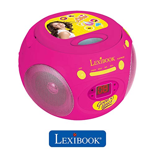 Soy Luna- Disney Reproductor Radio CD, Altavoz Portátil, Rosa (Lexibook RCD102SL) FM, AUX IN, Color