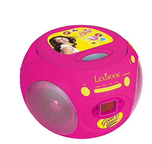 Soy Luna- Disney Reproductor Radio CD, Altavoz Portátil, Rosa (Lexibook RCD102SL) FM, AUX IN, Color