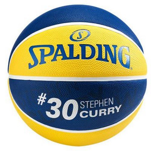 Spalding NBA Player Stephen Curry Sz.7 83-343Z Pelota de Baloncesto, Hombre, Amarillo/Azul, 7