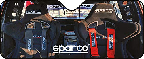 Sparco SPC1717M Parasol de Aluminio Piloto ventosas 130 x 70 cm y Universal