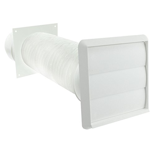 Spares2go Exterior Pared Smeg Kit de ventilación para secadora (color blanco, 10,2 cm/102 mm)