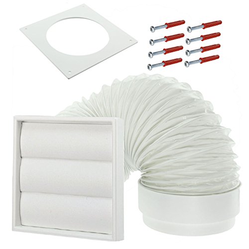 Spares2go Exterior Pared Smeg Kit de ventilación para secadora (color blanco, 10,2 cm/102 mm)