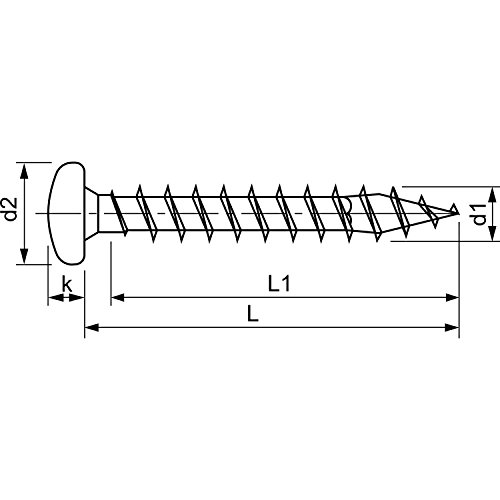 Spax 207000000000 - Husillo universal, 3,0 x 30 mm, 200 piezas, la cabeza de media caña, t-star plus, totalmente roscados, de acero inoxidable a2-óxido, 1.4567-0