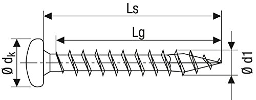 Spax 207000000000 - Tornillo universal de 5,0 x 40 mm, 200 piezas, la cabeza de media caña, t-star plus 4cut, totalmente roscados, de acero inoxidable a2-óxido, 1.4567-0