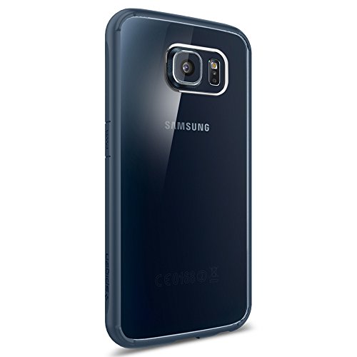 Spigen Funda Galaxy S6, Carcasa [Ultra Hybrid] Tecnología de amortiguación de Aire y protección híbrida contra caídas para Samsung Galaxy S6, Pizarra de Metal