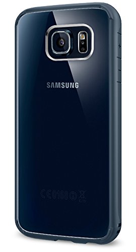 Spigen Funda Galaxy S6, Carcasa [Ultra Hybrid] Tecnología de amortiguación de Aire y protección híbrida contra caídas para Samsung Galaxy S6, Pizarra de Metal