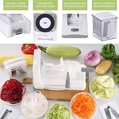 Spiralizer Tri-Blade - Máquina de Corte Manual, Color Blanco