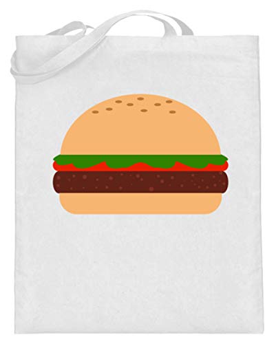 SPIRITSHIRTSHOP Spiritshop: hamburguesas, hamburguesas, platos rápidos, comida preparada, comida rápida, comida de comida rápida (con asas largas), color Blanco, talla 38cm-42cm