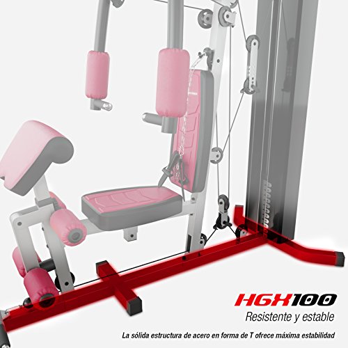 Sportstech HGX100 Multiestación musculación Premium 45en1 Sirve para innumerables Posibilidades de Entrenamiento. Máquina de Pesas Robusta con Torre de tracción