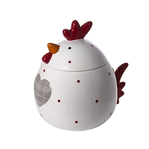 SPOTTED DOG GIFT COMPANY Gran Tarro de Ceramica, Bote para Galletas con Tapa y Forma de Gallina, Decorativa para Cocina, Regalo para Amantes de los Animales