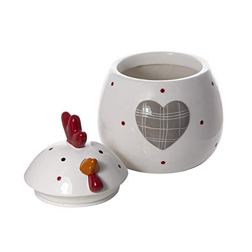 SPOTTED DOG GIFT COMPANY Gran Tarro de Ceramica, Bote para Galletas con Tapa y Forma de Gallina, Decorativa para Cocina, Regalo para Amantes de los Animales