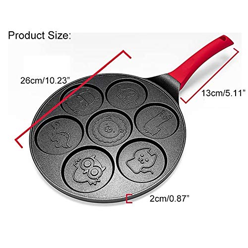 SRMTS Animals Pancake Pan Molde Antiadherente para panqueques Revestimiento Antiadherente de Doble Capa Mango táctil de Resistente al Calor