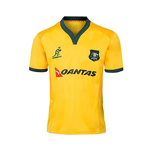 SSLONG Australia Rugby Jersey Camiseta de Rugby, Ropa Deportiva Casual para fanáticos conmemorativos-L