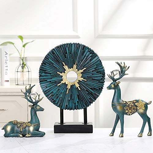 SSRSHDZW Pareja Elk Escultura Resina Artesanía Joyas Sala De Estar Hogar Vinoteca Decoración Regalo Navidad Decoración