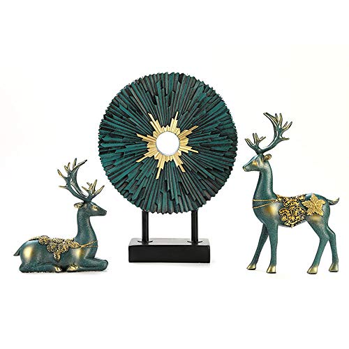 SSRSHDZW Pareja Elk Escultura Resina Artesanía Joyas Sala De Estar Hogar Vinoteca Decoración Regalo Navidad Decoración