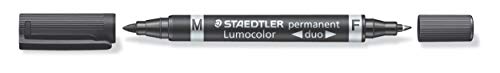 Staedtler Lumocolor permanent 60 BK Juego de rotuladores permanentes con diferentes puntas, 4 unidades en blíster