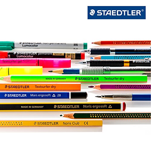 Staedtler Mars Lumograph - Lápices de madera (6B, grafito, 12 unidades), azul