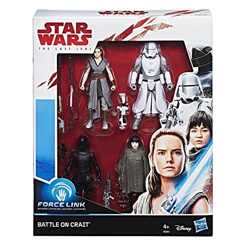 Star Wars Force Link Battle on Crait Figura de 3.75 Pulgadas, Paquete de 4