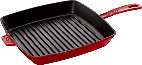 Staub 40501-111-0 - Sartén parrilla (hierro fundido, apta para inducción, 30 cm), color cereza