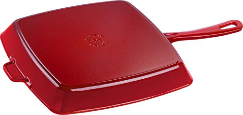 Staub 40501-111-0 - Sartén parrilla (hierro fundido, apta para inducción, 30 cm), color cereza