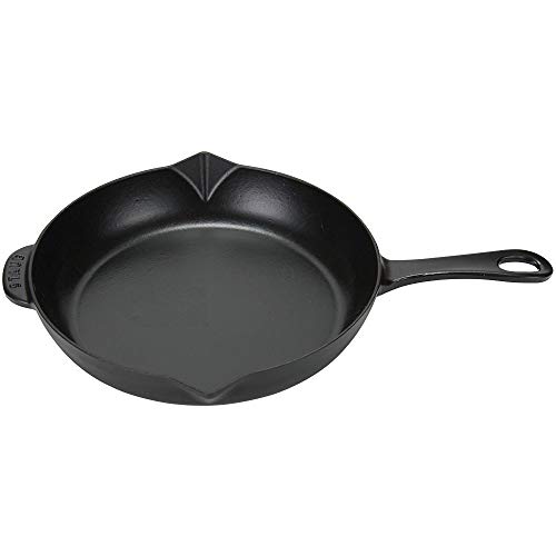 STAUB 40510-617-0 – Sartén de Hierro Fundido, con Mango, Negro, 26 cm