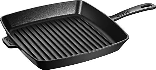 Staub Amerikanische Grillpfanne Sartén de inducción (Hierro Fundido, 26 cm), Color Negro