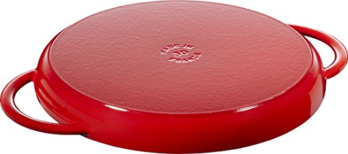 STAUB Grillpfanne rund 30 cm Grill Doble asa Redondo, Hierro Fundido, Rojo Cereza