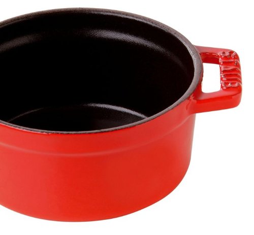 STAUB Minis Cocotte Redonda, Hierro Fundido, Rojo Cereza, 10 cm