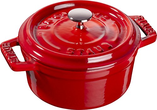 STAUB Minis Cocotte Redonda, Hierro Fundido, Rojo Cereza, 10 cm