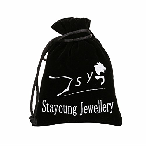 Stayoung Jewellery Simple Unisex Hombre Acero Inoxidable Daga Cuchillo Colgante Collar, Color Negro