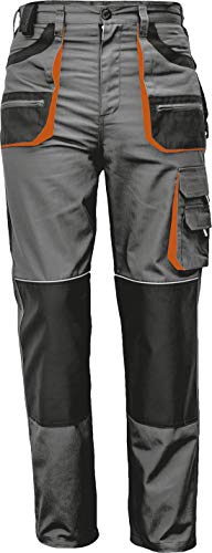 Stenso Des-Emerton® - Pantalones de Trabajo para Hombre - Gris/Negro/Naranja - 48