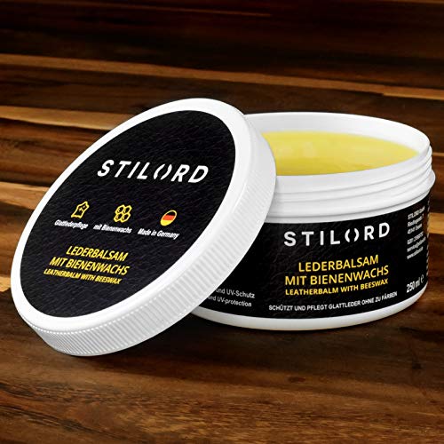 STILORD Bálsamo de Cuero con Cera de Abejas Reparador de Piel Protección e Impregnación Grasa Transparente, tamaño:250 ml