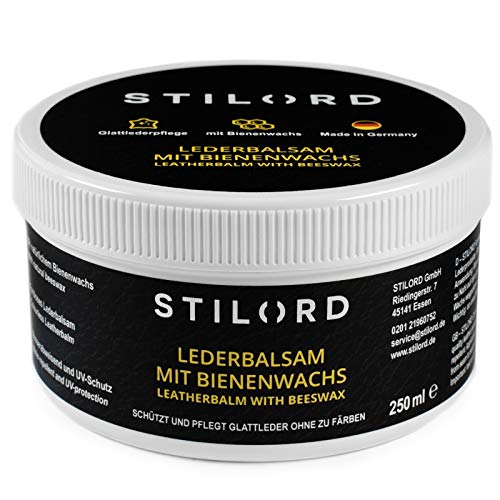 STILORD Bálsamo de Cuero con Cera de Abejas Reparador de Piel Protección e Impregnación Grasa Transparente, tamaño:250 ml