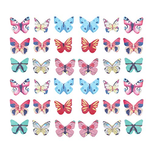 STOBOK - Toppers con forma de mariposa, comestibles, para decoración de tartas, 120 unidades