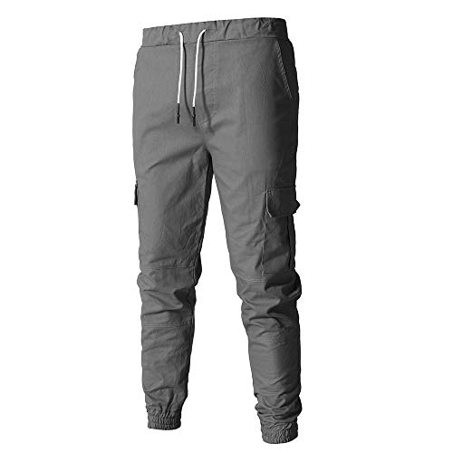 STRIR Pantalones de Hombre Casuales Deporte Joggers Pants Algodón Slim Fit Jeans Cargo Trouser