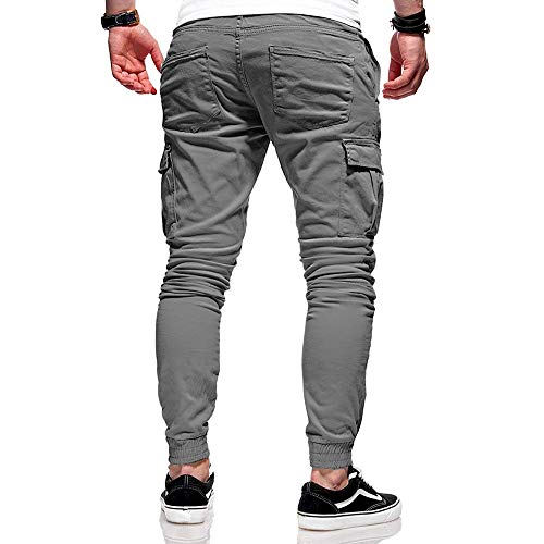 STRIR Pantalones de Hombre Casuales Deporte Joggers Pants Algodón Slim Fit Jeans Cargo Trouser