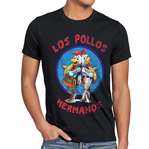 style3 Los Pollos Camiseta para Hombre T-Shirt, Talla:L;Color:Nero