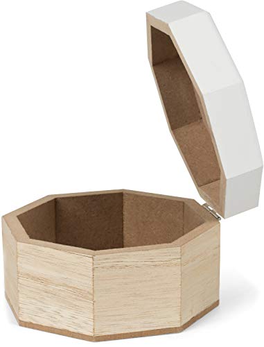 styleBREAKER Caja de joyería de Madera de 8 Bordes con impresión de Flores de Mandala para Joyas, Colgantes, Cadenas, Caja de Regalo 05050098, Color:Blanco-Tan