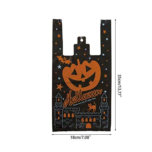 styleinside 100 Piezas Negro Calabaza Halloween Bolso de Compras al por Mayor Chaleco de plástico portátil Bolsas de Embalaje