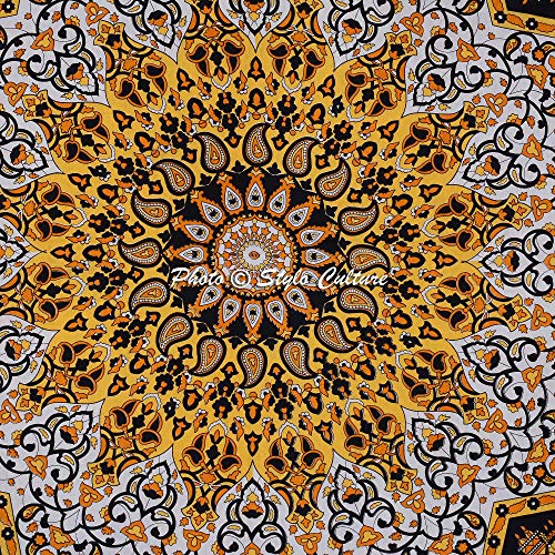 Stylo Culture Elefante Mandala Tapiz de algodón Amarillo Reina Negro Paisley Impreso Estrella Colgar de la Pared