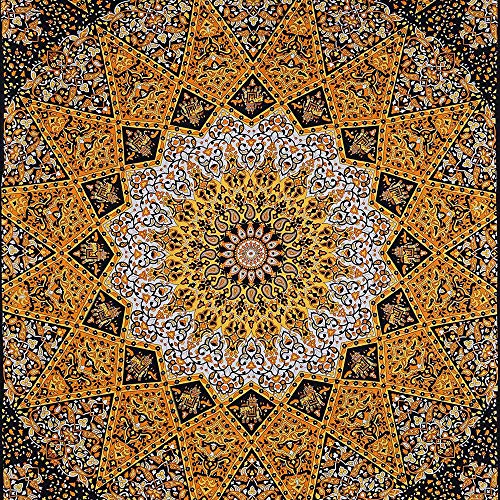 Stylo Culture Elefante Mandala Tapiz de algodón Amarillo Reina Negro Paisley Impreso Estrella Colgar de la Pared