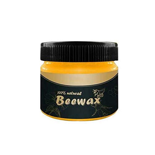 su-xuri Cera De Abeja Natural para Madera - 80g Wood Seasoning Beewax Restaurador De Muebles con Esponja Y Trapo - Limpiador De Muebles De Madera para Reparación De Mesa/Gabinete/Silla/Piso first-rate