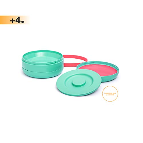 Suavinex - Set Platos BOOO +4 Meses. Capacidad 2 Comidas. Apto Para Microondas y Lavavajillas, Color Verde