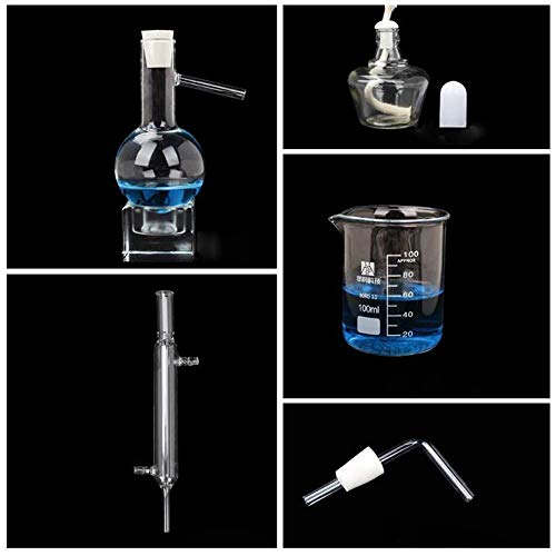 Sucastle Unidad de Destilación Conjunto de Vidrio de Laboratorio Ciencia Industrial Destilador Pure Rocío Purificación Hacer Aceites Esenciales Filtro Alcohol destilado químico del Agua