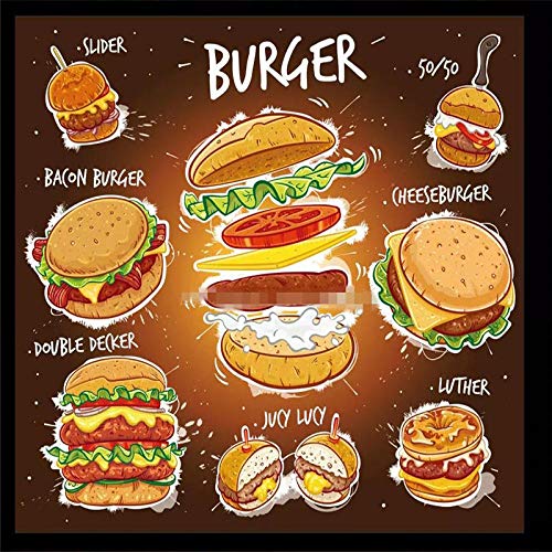 Sucsaistat 3D Papel Tapiz Personalizado Super Burger King Fondo Pintura De La Pared Material Impermeable Avanzado,350 * 256Cm