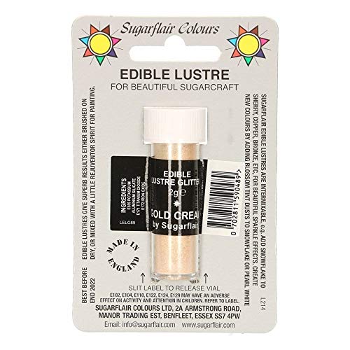 Sugarflair GOLD CREAM Sugarcraft Edible Lustre Glitter Shimmer Cake Decorating