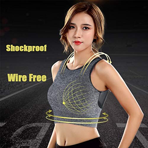 Sujetador Deportivo Mujer Sexy Back Yoga Bra Solid Cross Sports Tank Top para Mujeres Fitness Push Up Gym Camisa A Prueba De Golpes Correr Sin Costuras Chaleco De Secado Rápido 2XL Gris