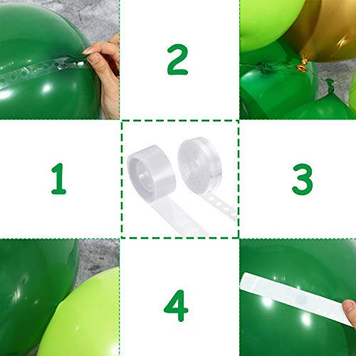 Suministros de Fiesta de Tema de Safari en Jungla Incluyes Guirnalda de Globos de Selva Verde Abanico Colgante de Papel Animal de Selva Topper de Magdalena Hojas de Palma Verde para Cumpleaños